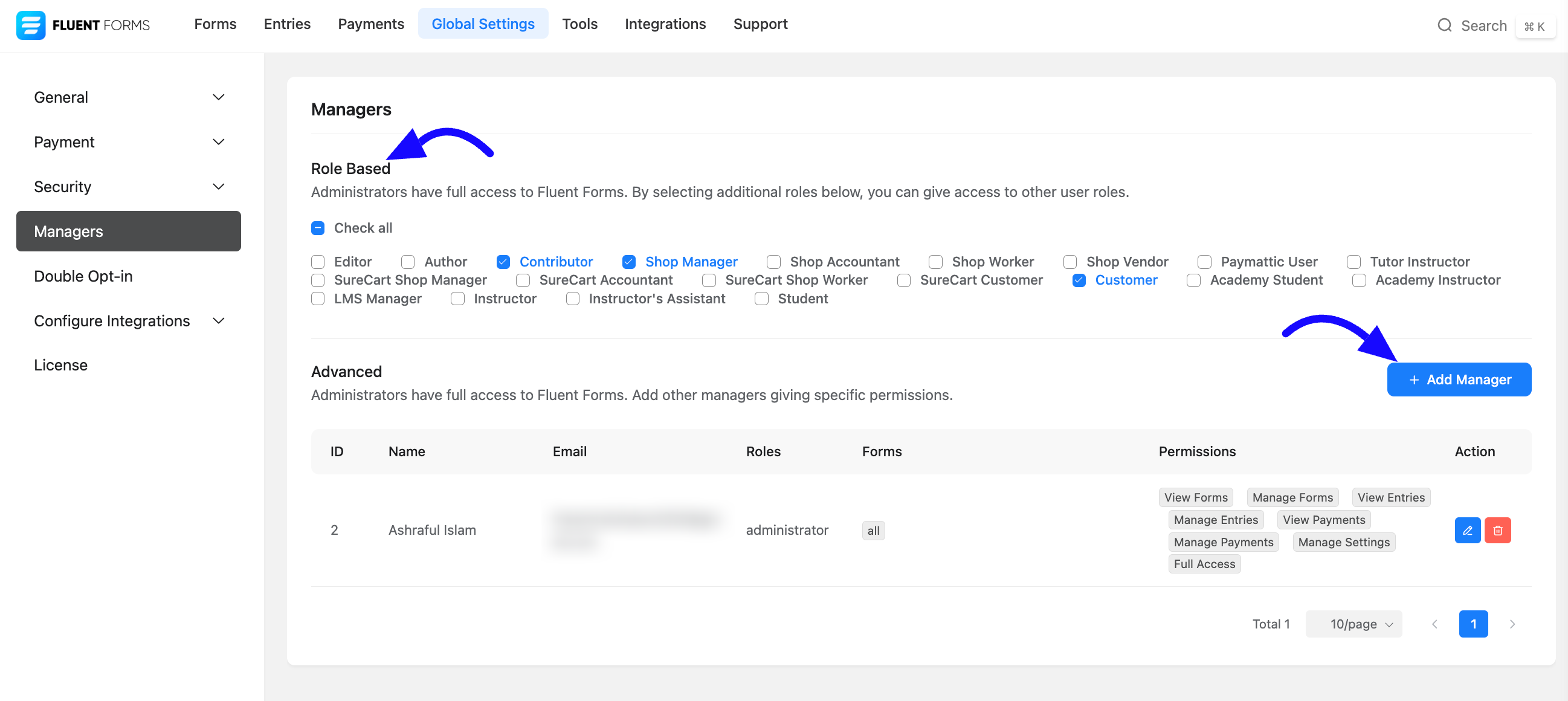 Manage Fluent Forms