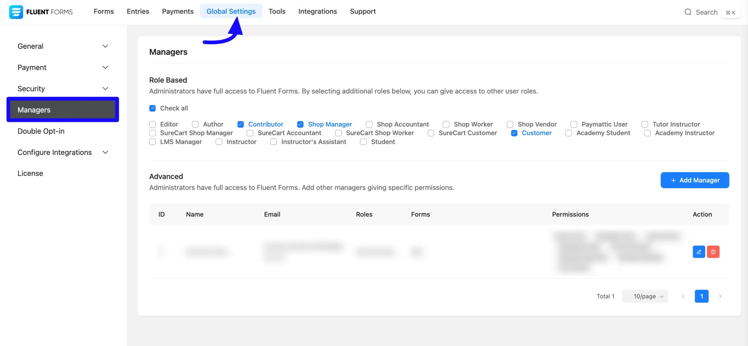 Setting Up Manager