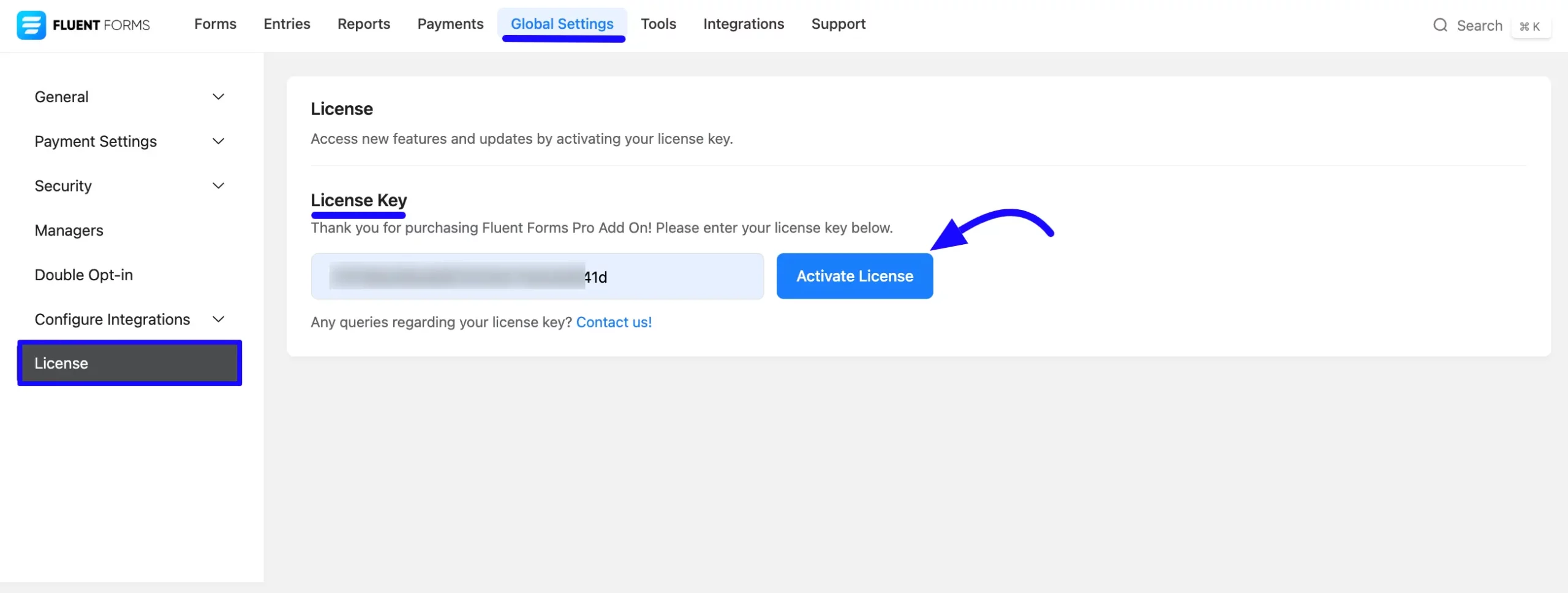 Activate License Fluent Forms