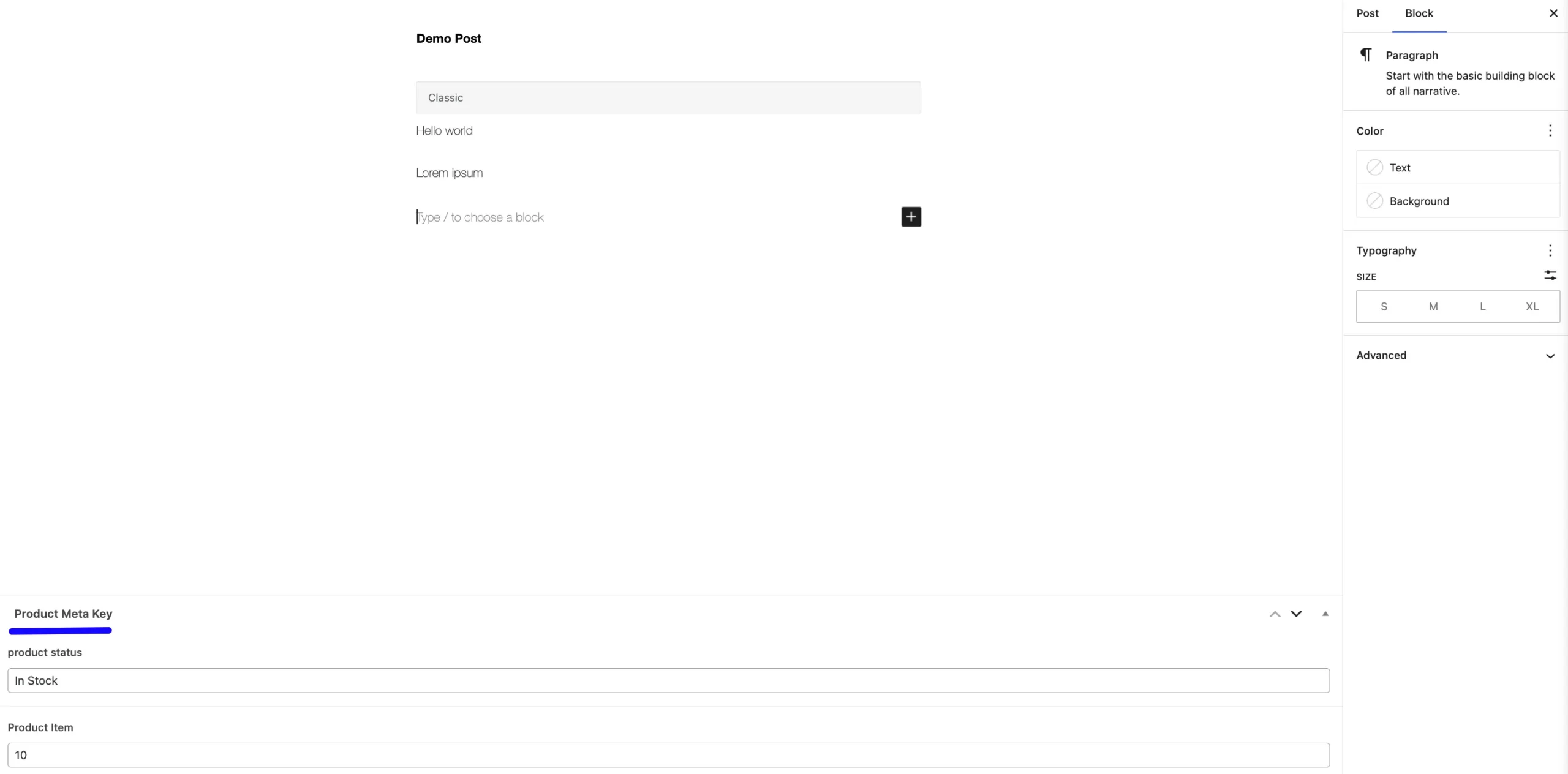 Preview Product Meta Key Mapping Meta Fields with