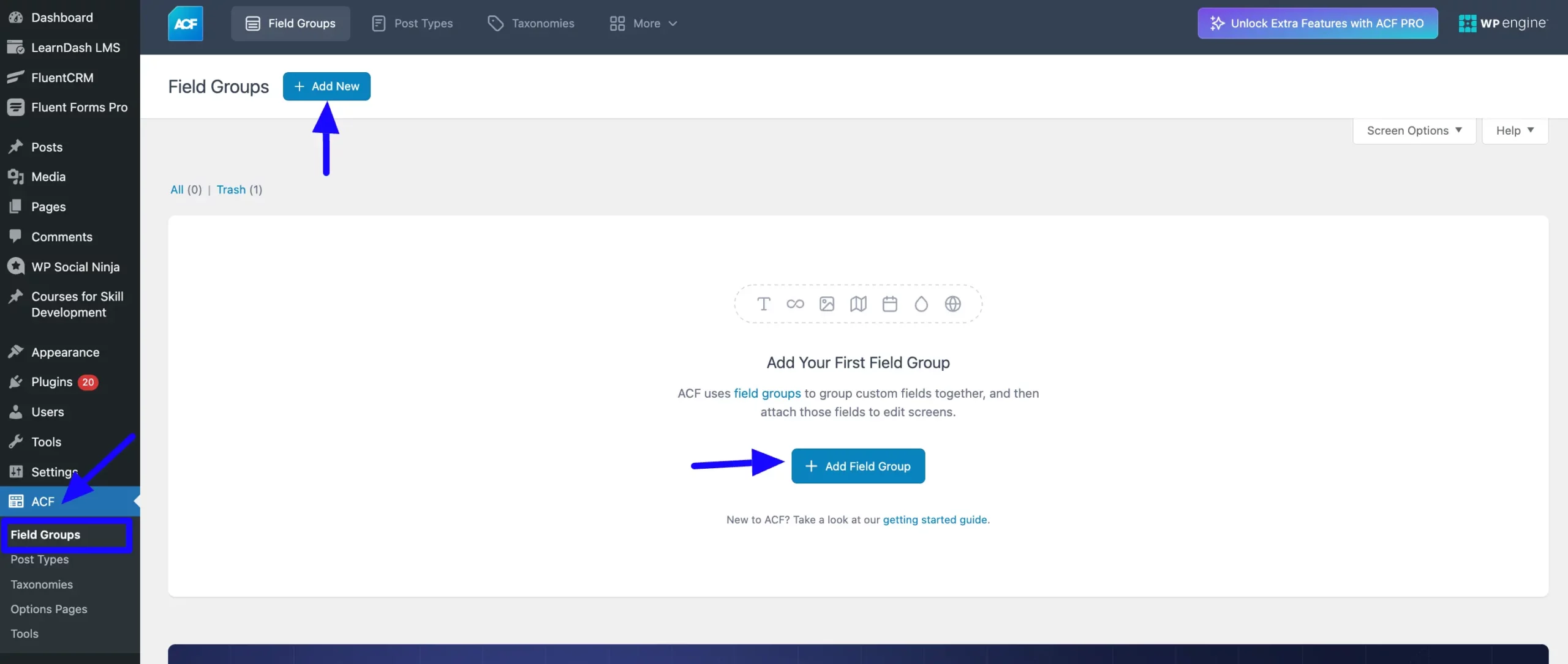 Add Button Create Group Field Use ACF to Add