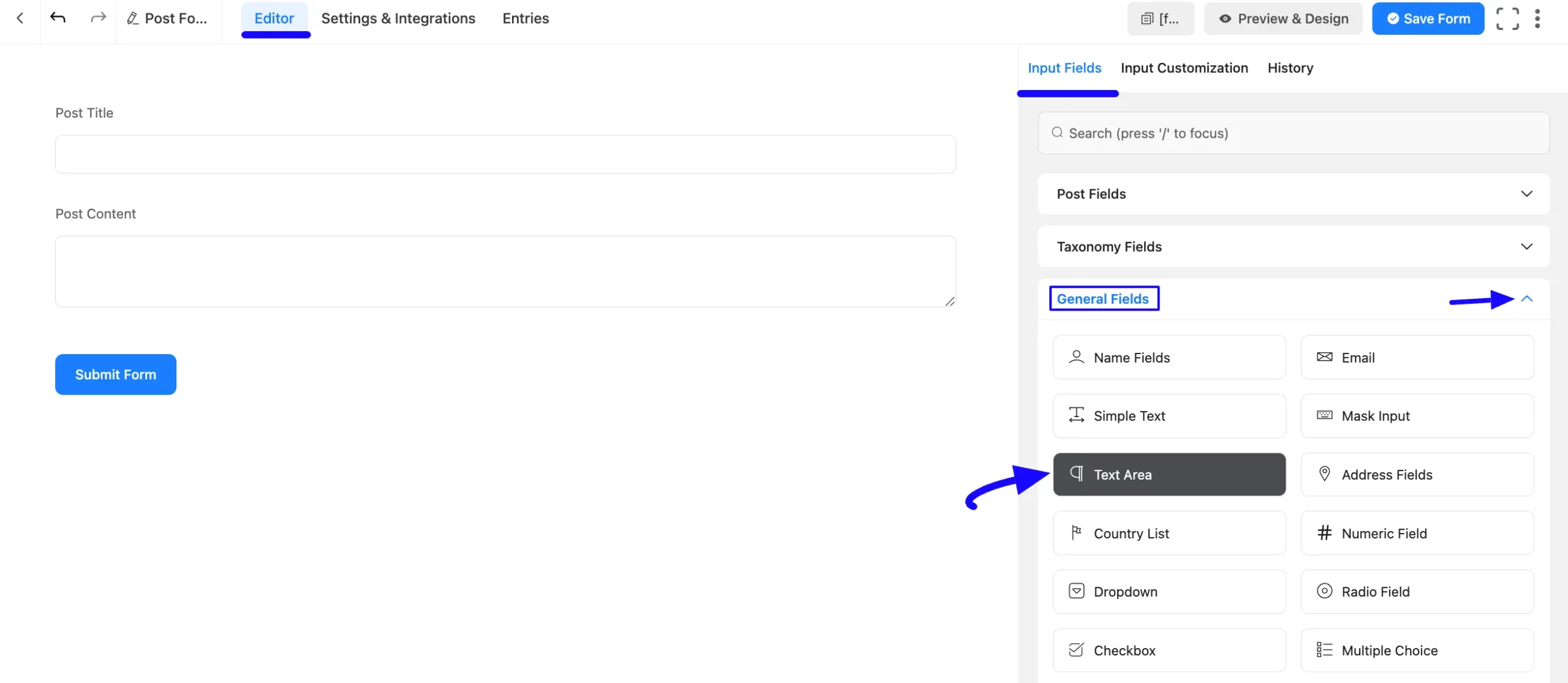 Add Text Area Field Post Use ACF to Add