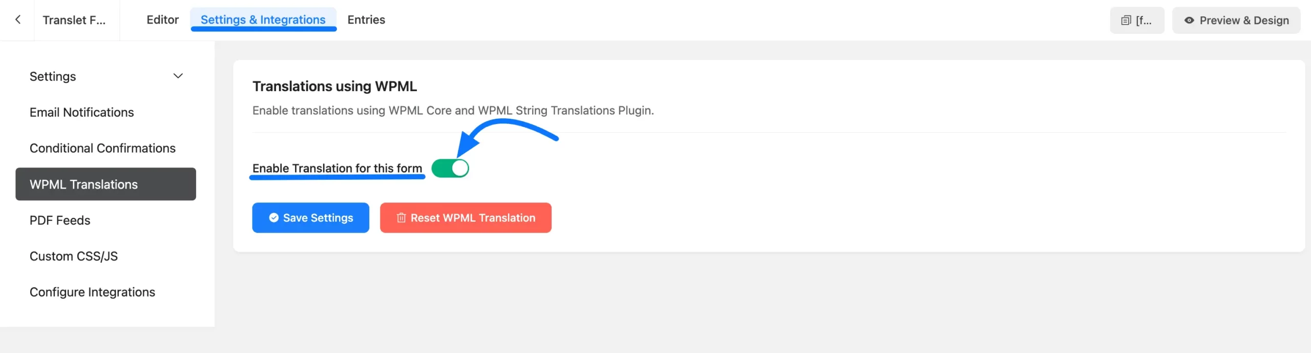 Translate Forms with WPML step
