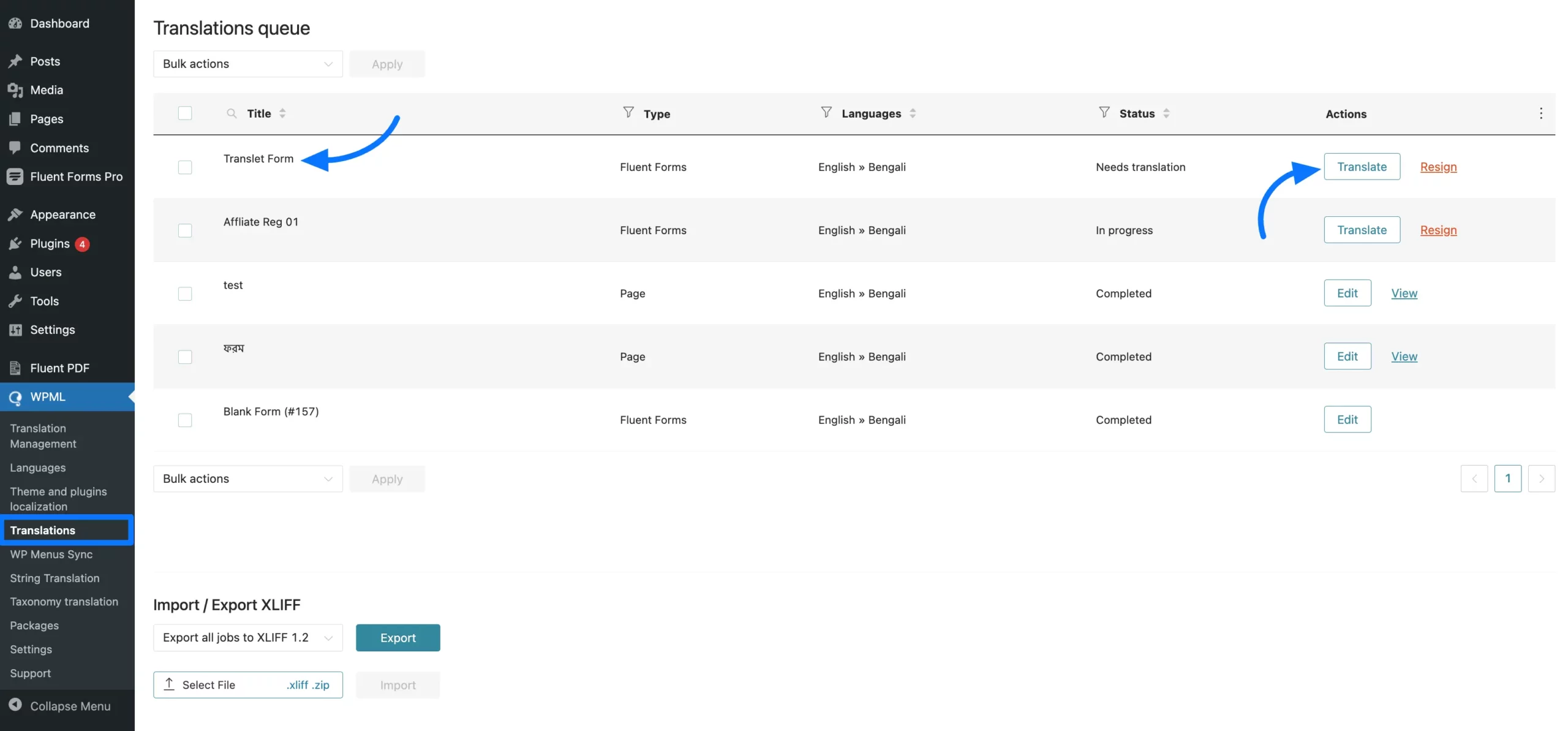 Translate Forms with WPML step