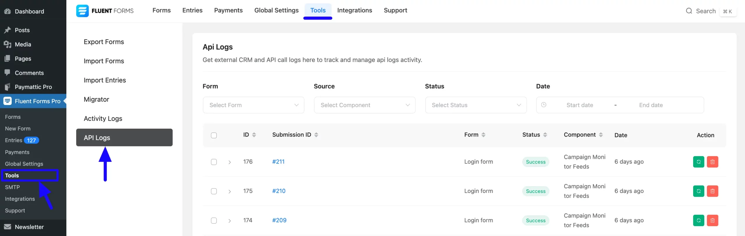 Tools API Logs