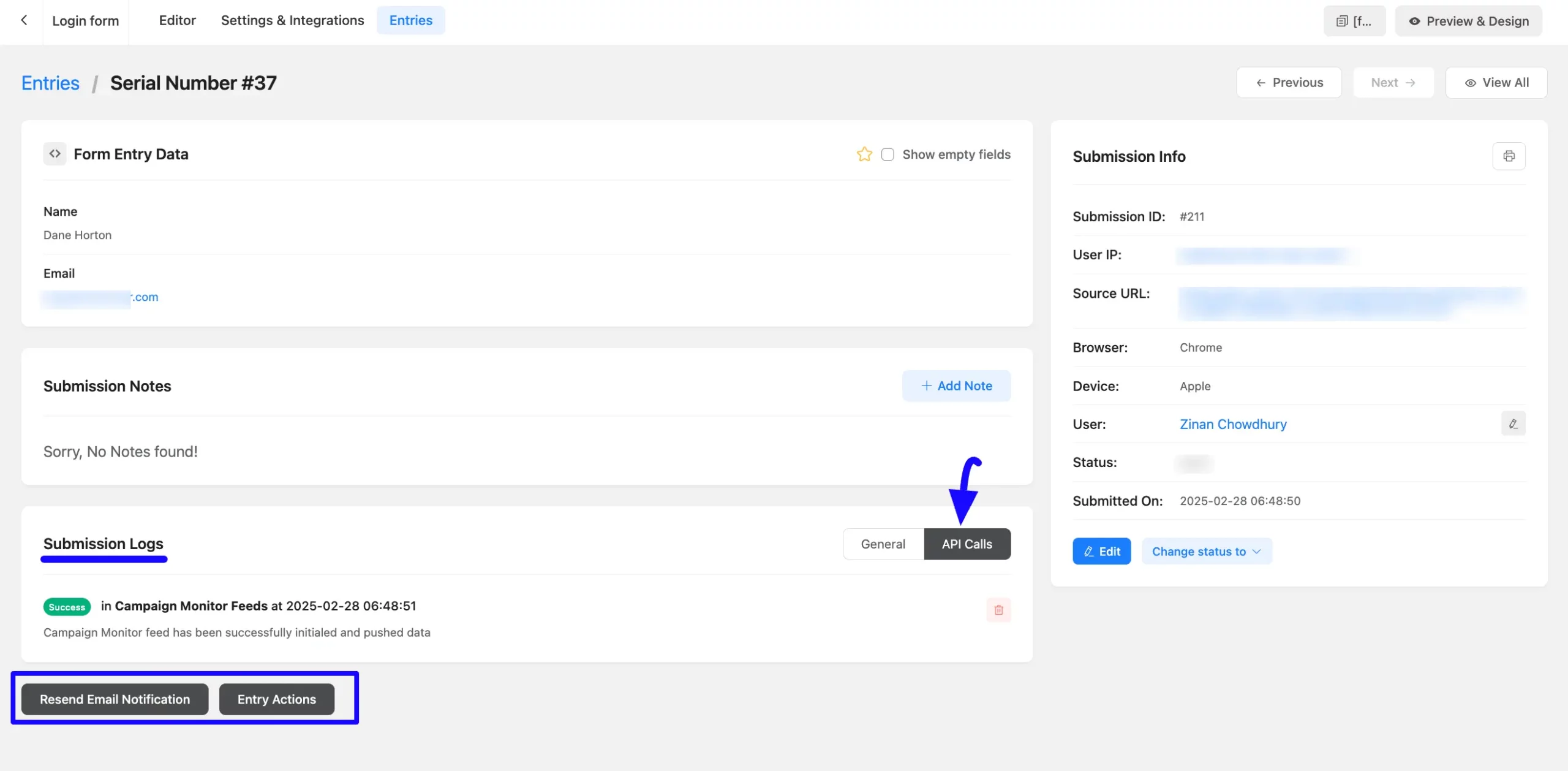 Submission Logs API Calls