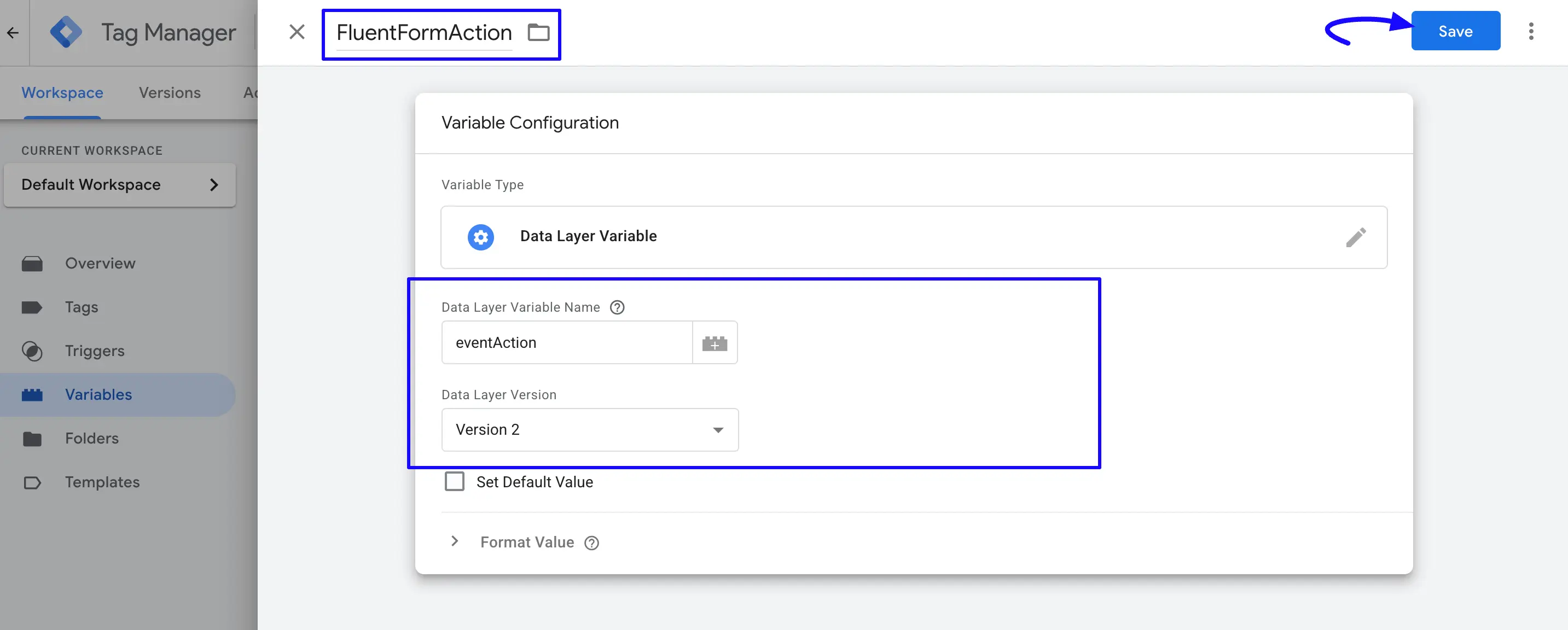 Fluent Forms Event Tracking with Google Analytics (GA4) via Google Tag Manager step