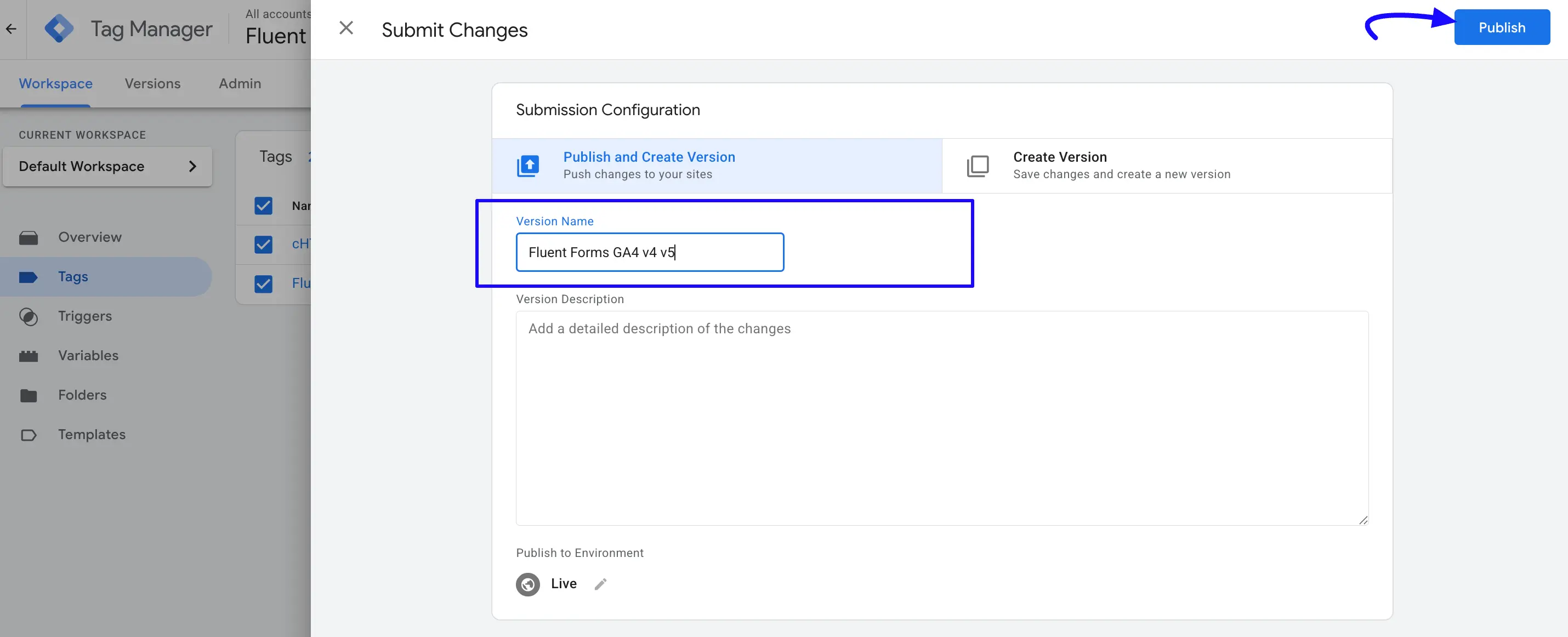 GTM GA4 Version Name Wpmn