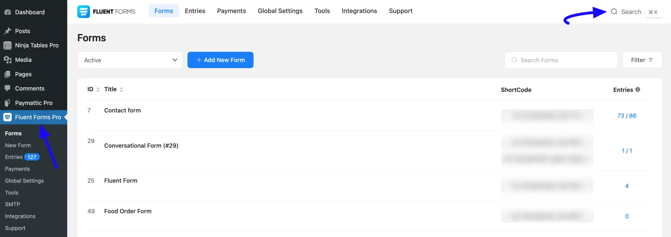 Global Search Option