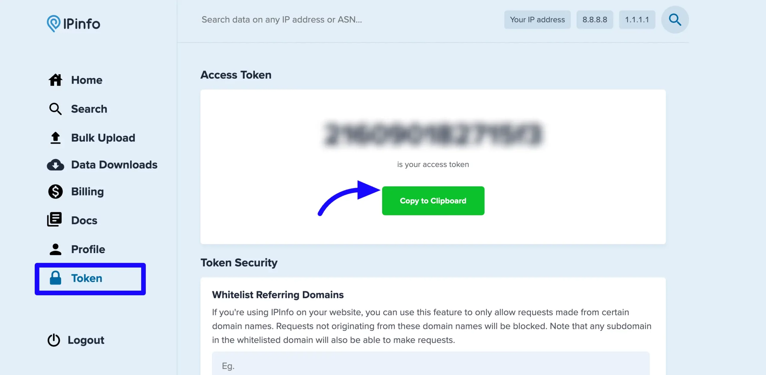 Access Token Ipinfo