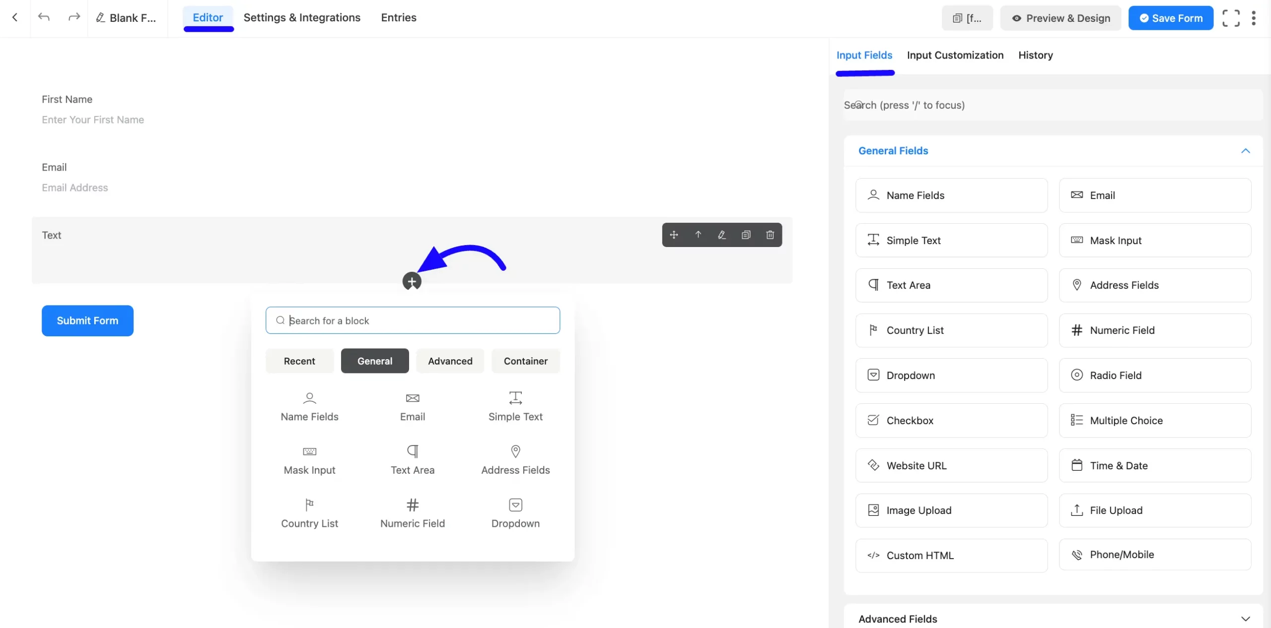 Add Field Pre-Fill Form Fields with