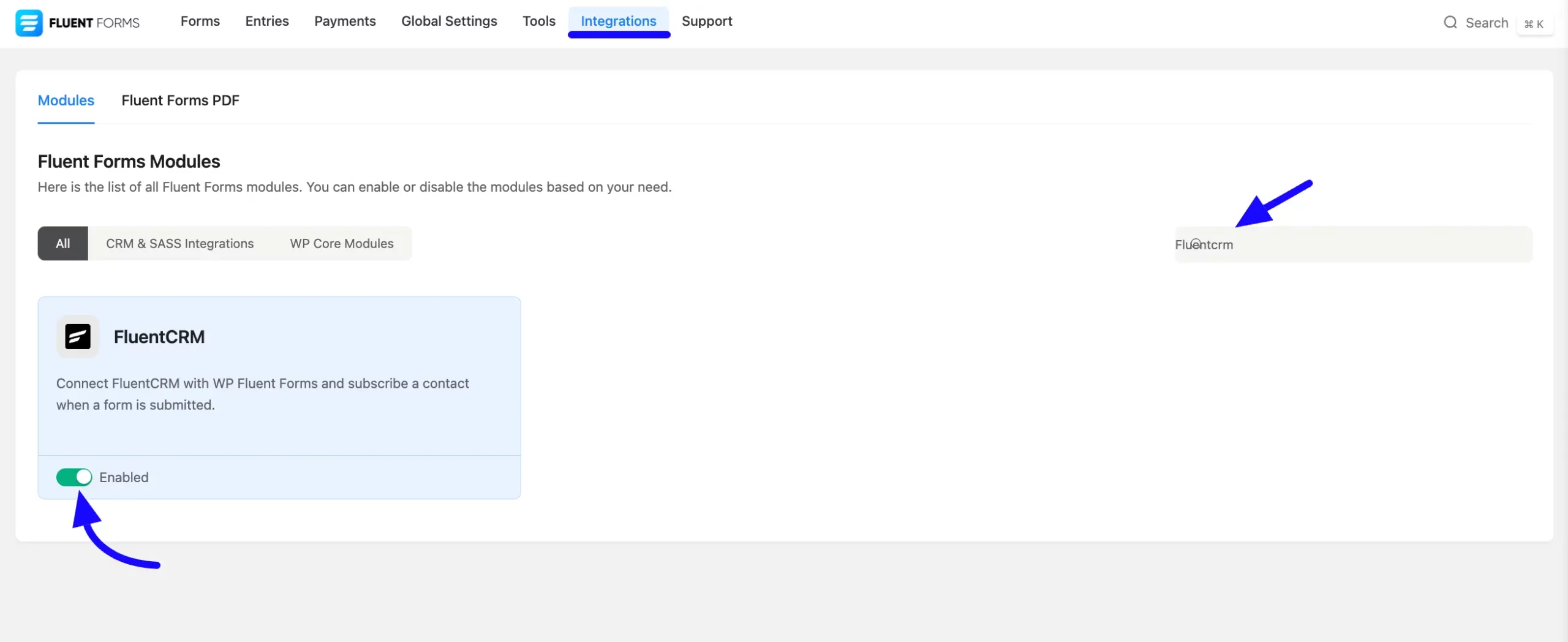 Enable FluentCRM Module Pre-Fill Form Fields with