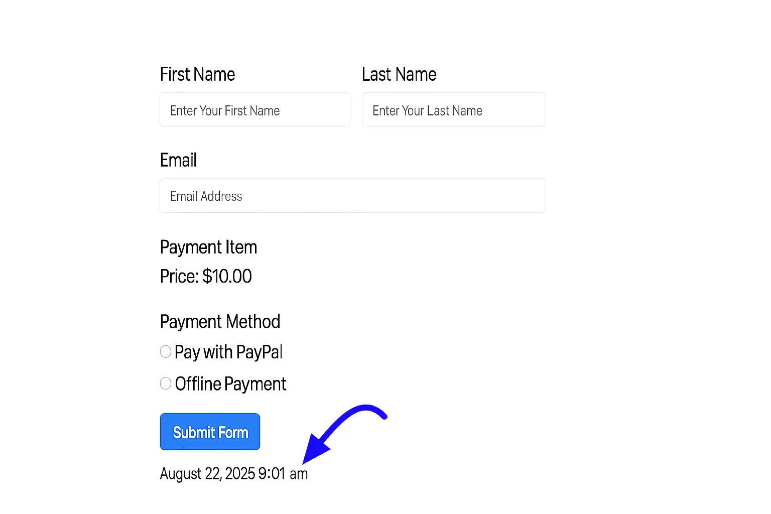 Creation Date Fluent Forms