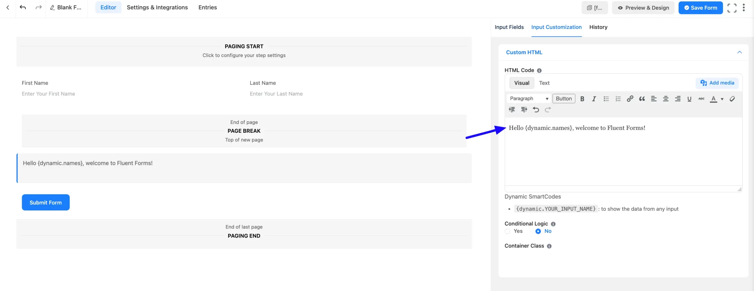 Smartcode Fluent Forms