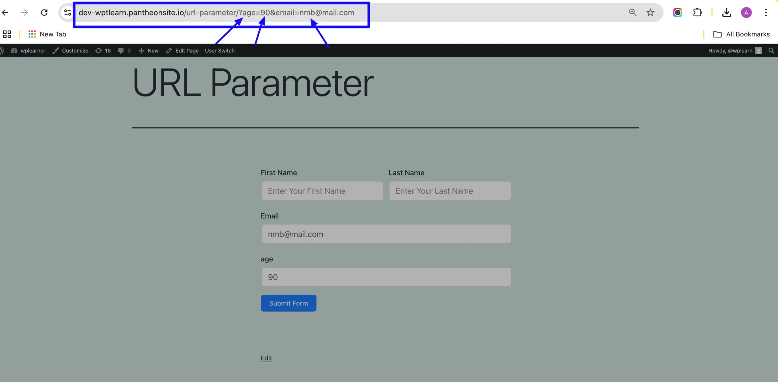 URL Parameter F