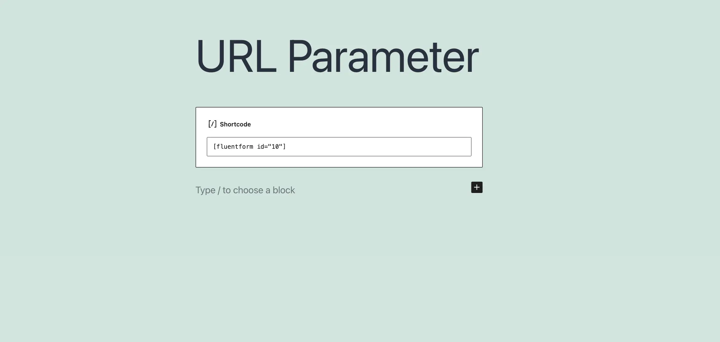 Table Parameter Fluent Forms
