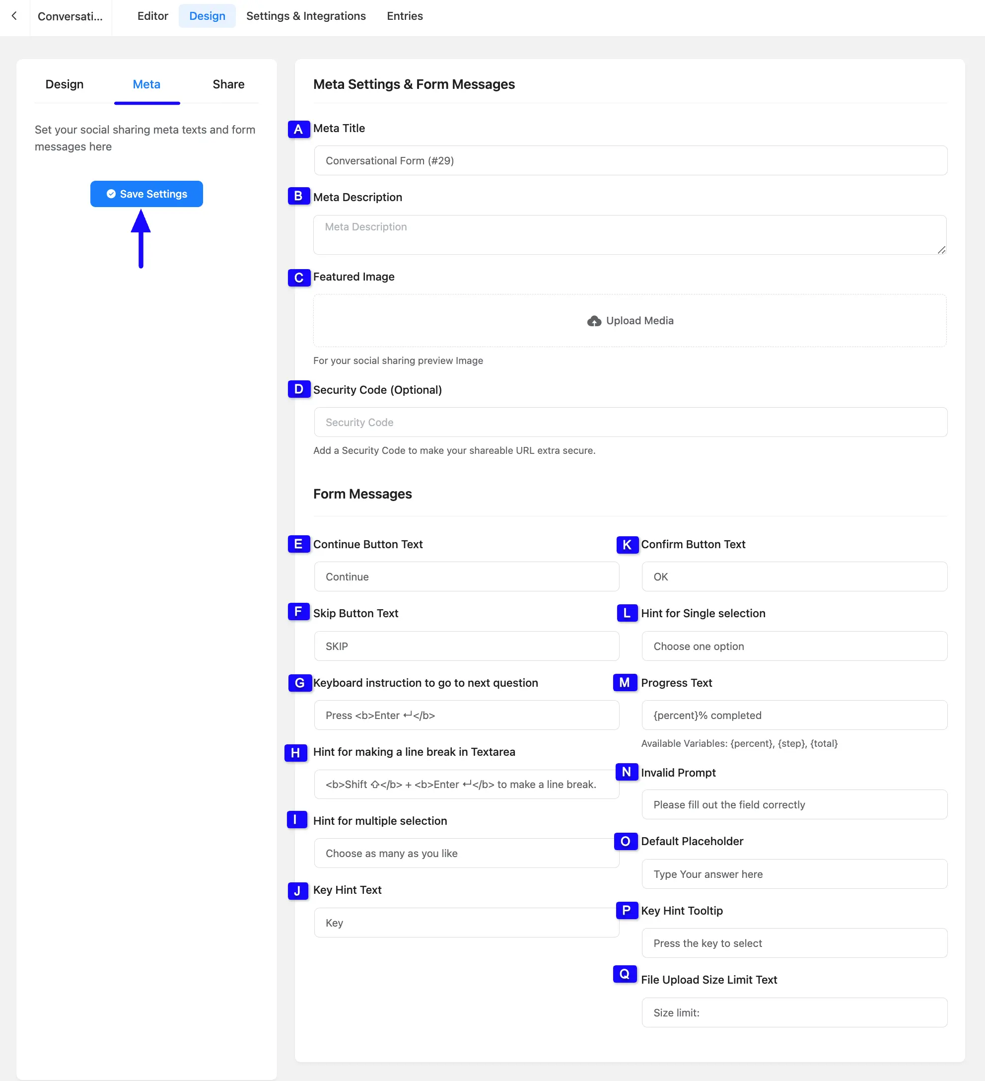 Conversational form meta