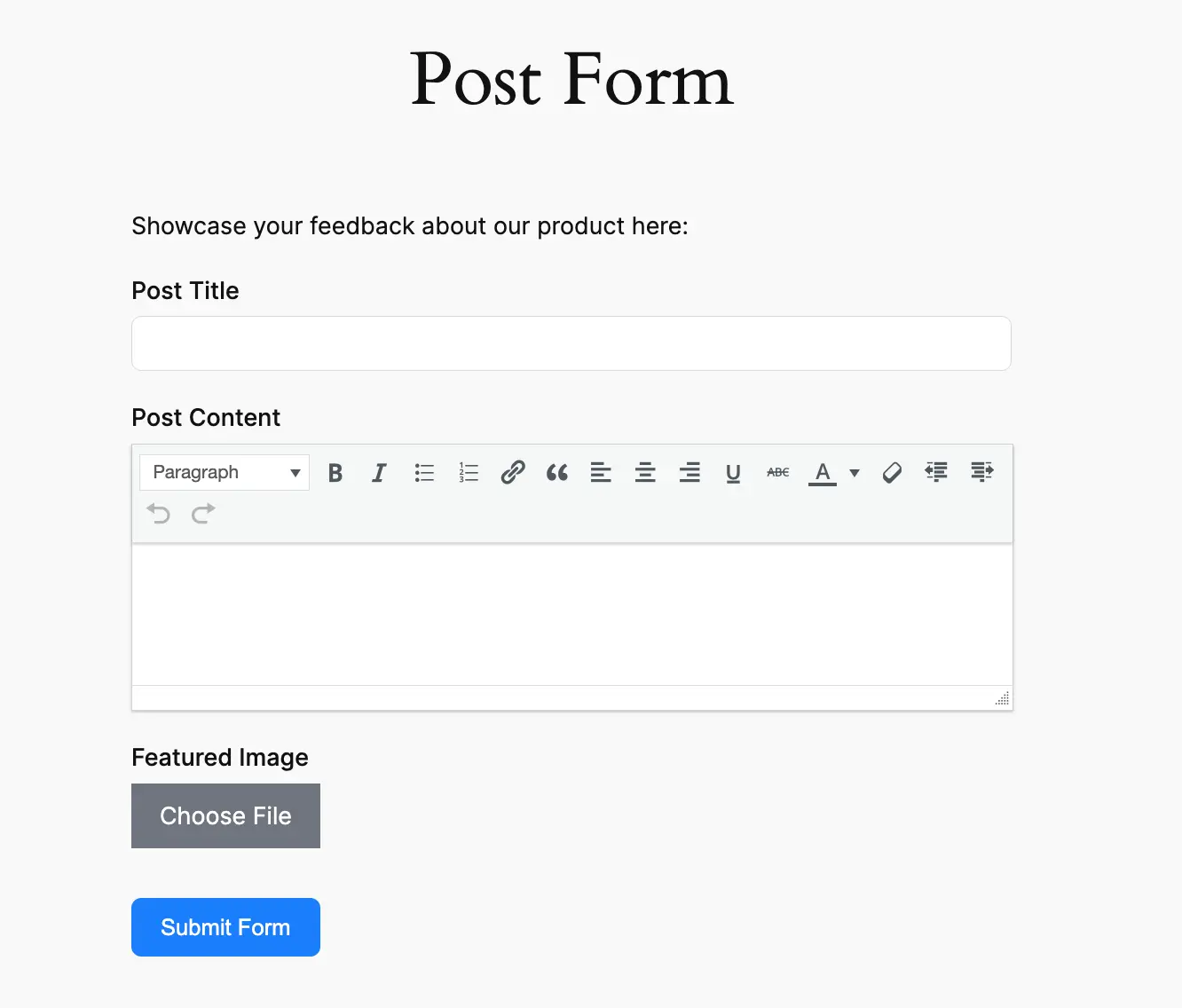 Post form preview
