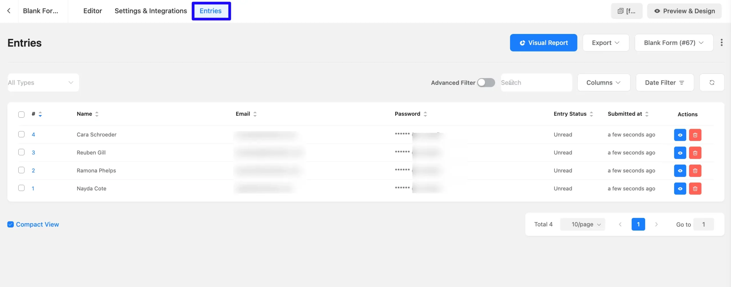 Registration preview