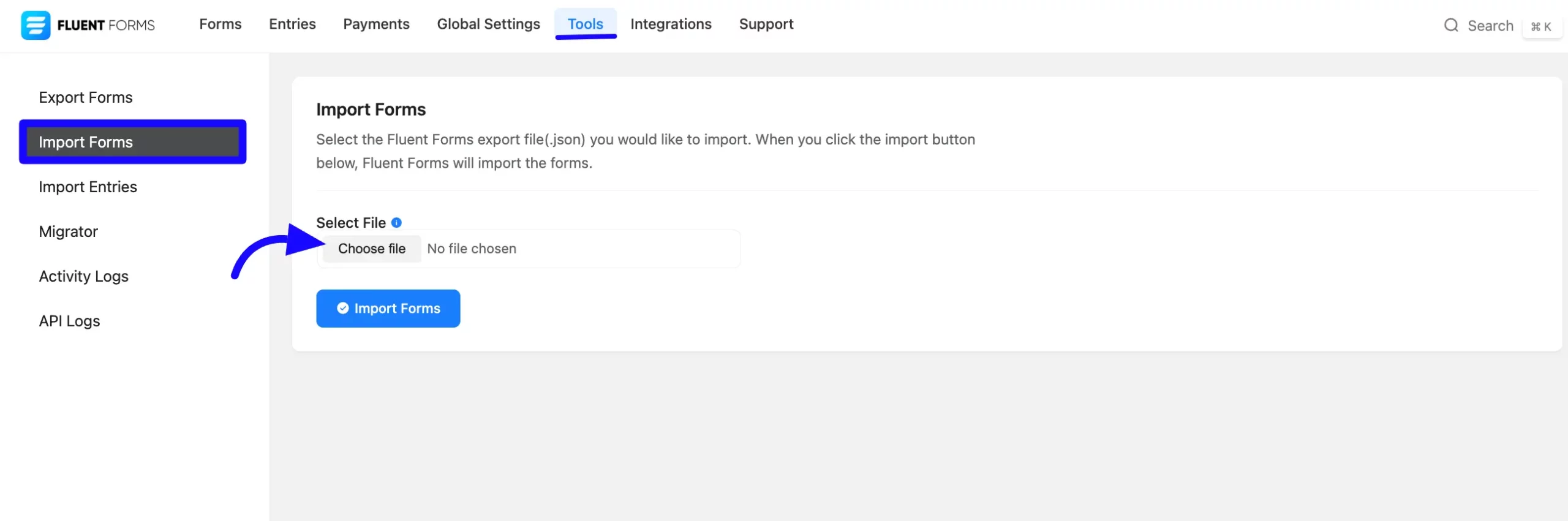 Import inline form