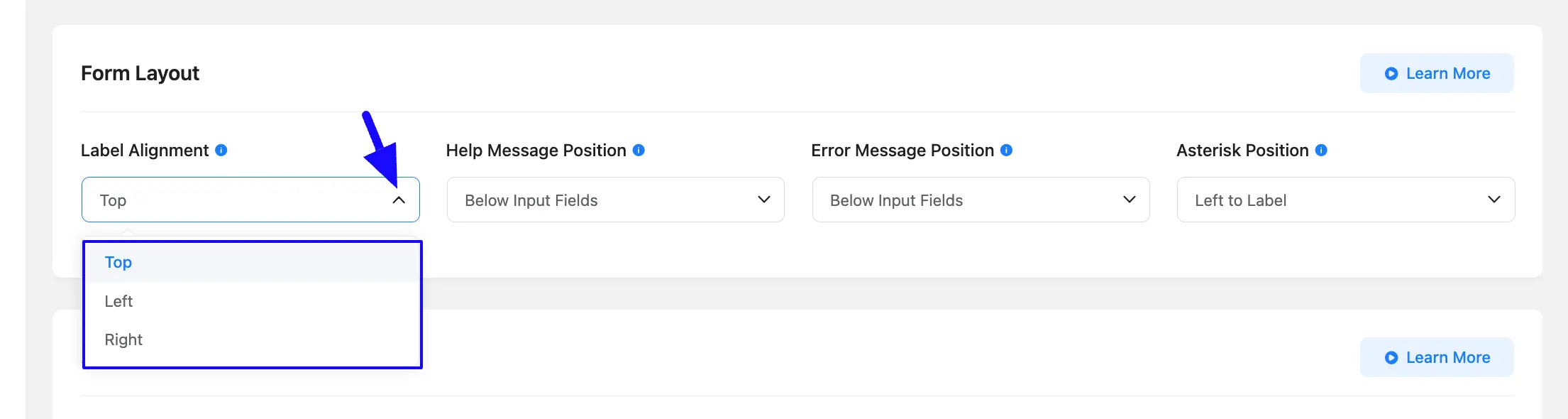 Label Alignment Option