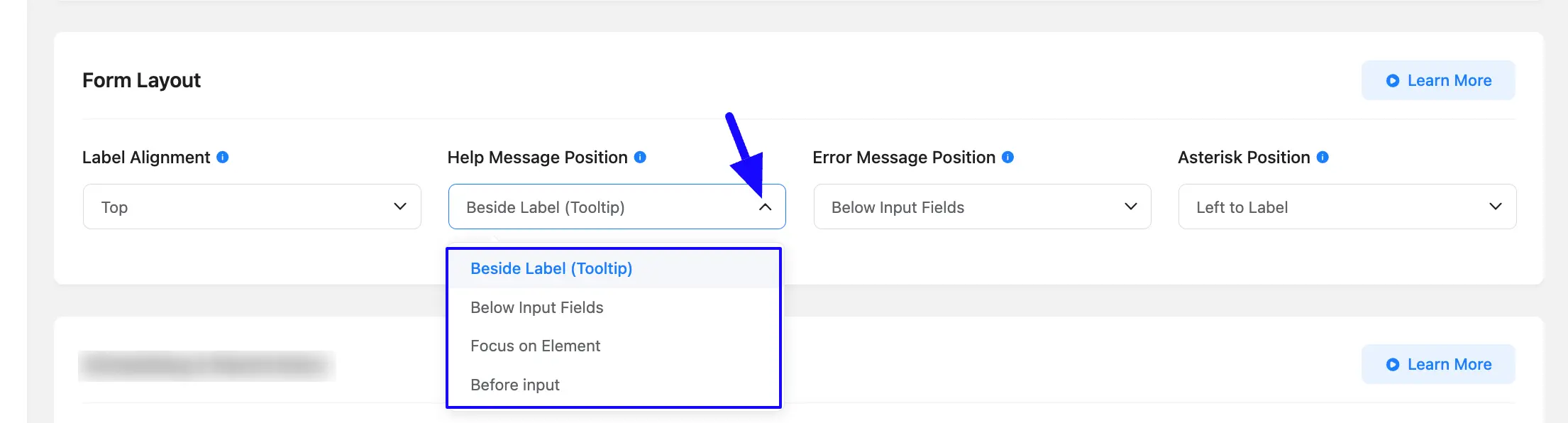 Help Message Option