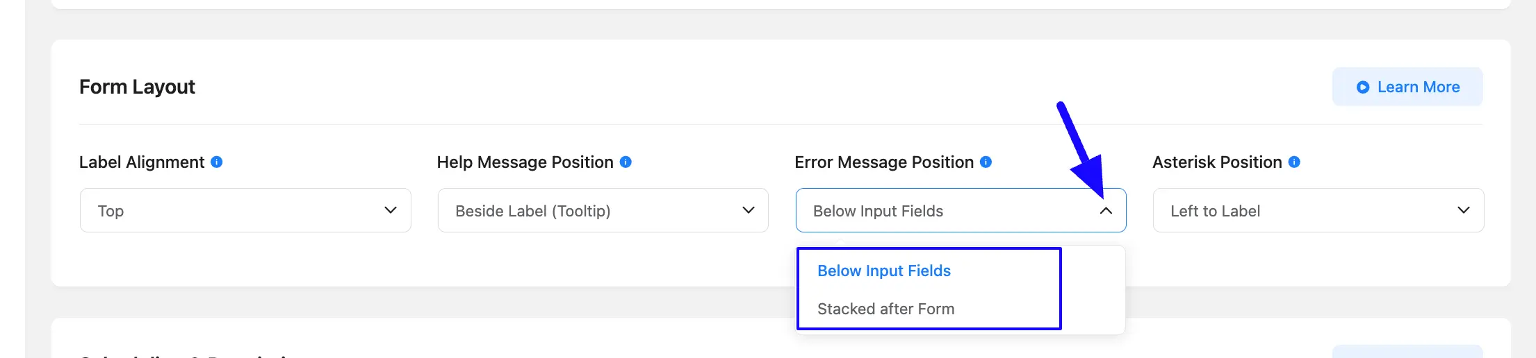 Error Message Option