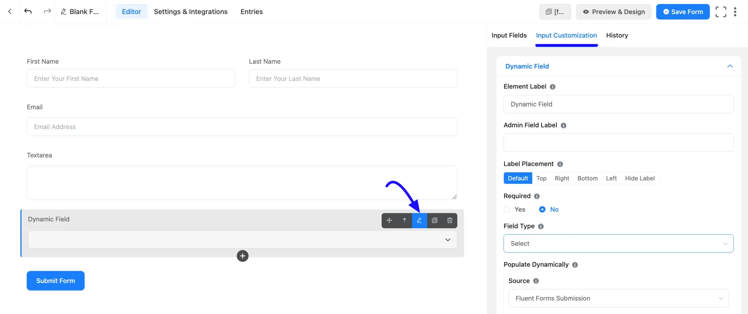 Dynamic Field Customization