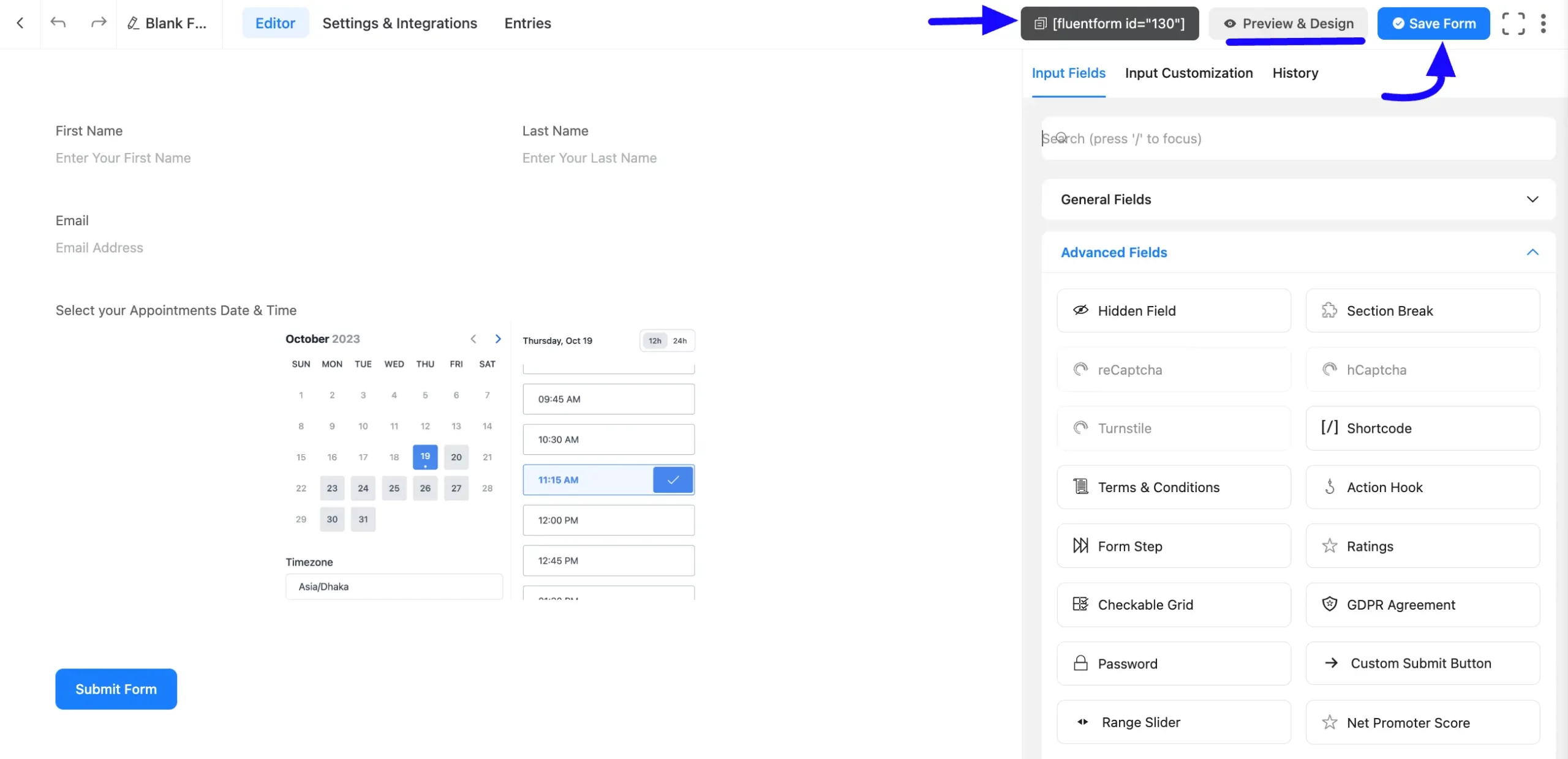 Save FluentBooking Field in Fluent