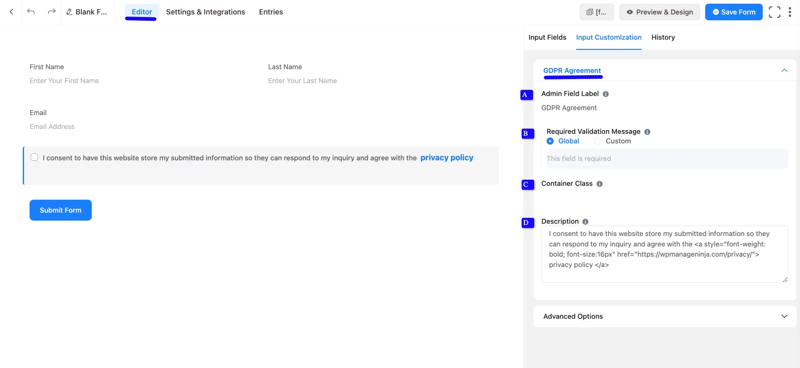 GDPR Agreement Options