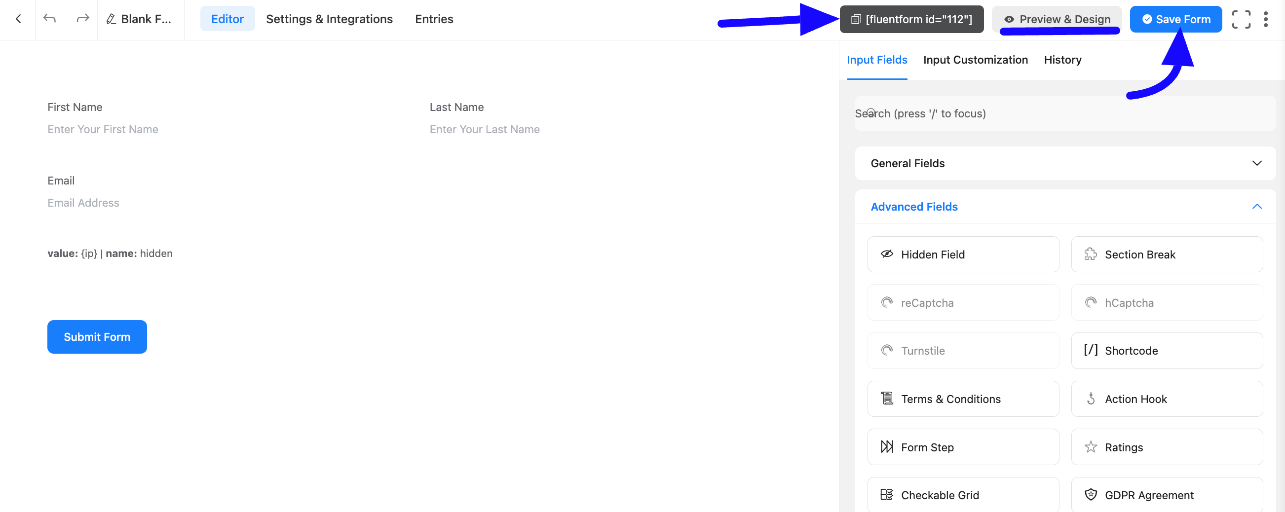 Save Hidden Input Field