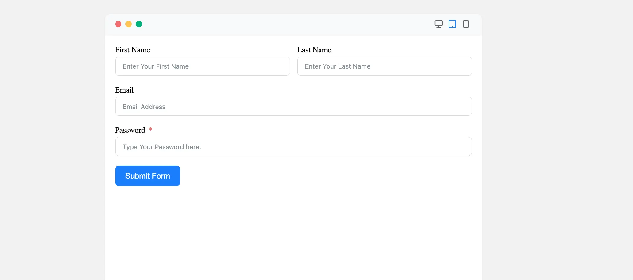 Preview Password Input Field