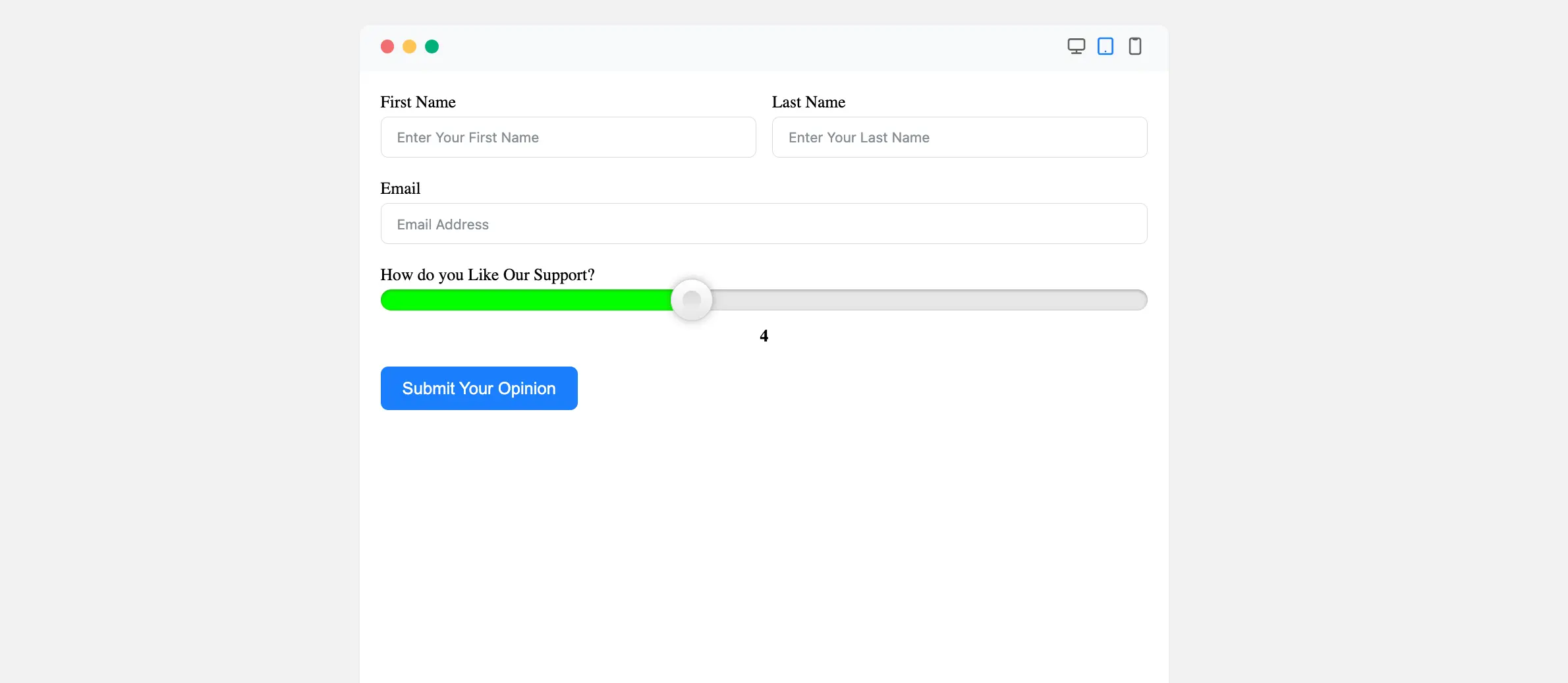Preview Range Slider Field