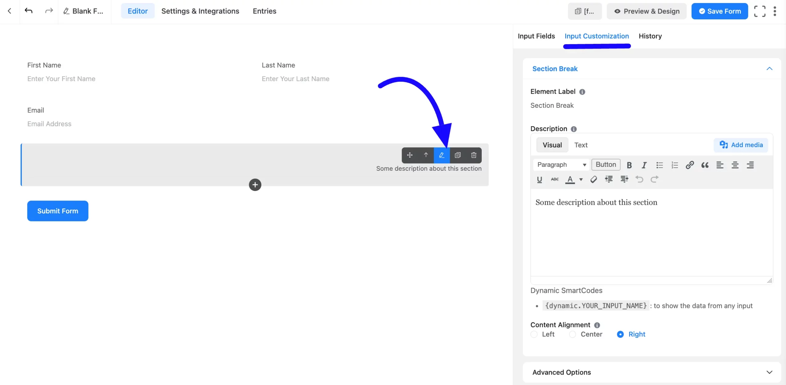 Input Customization
