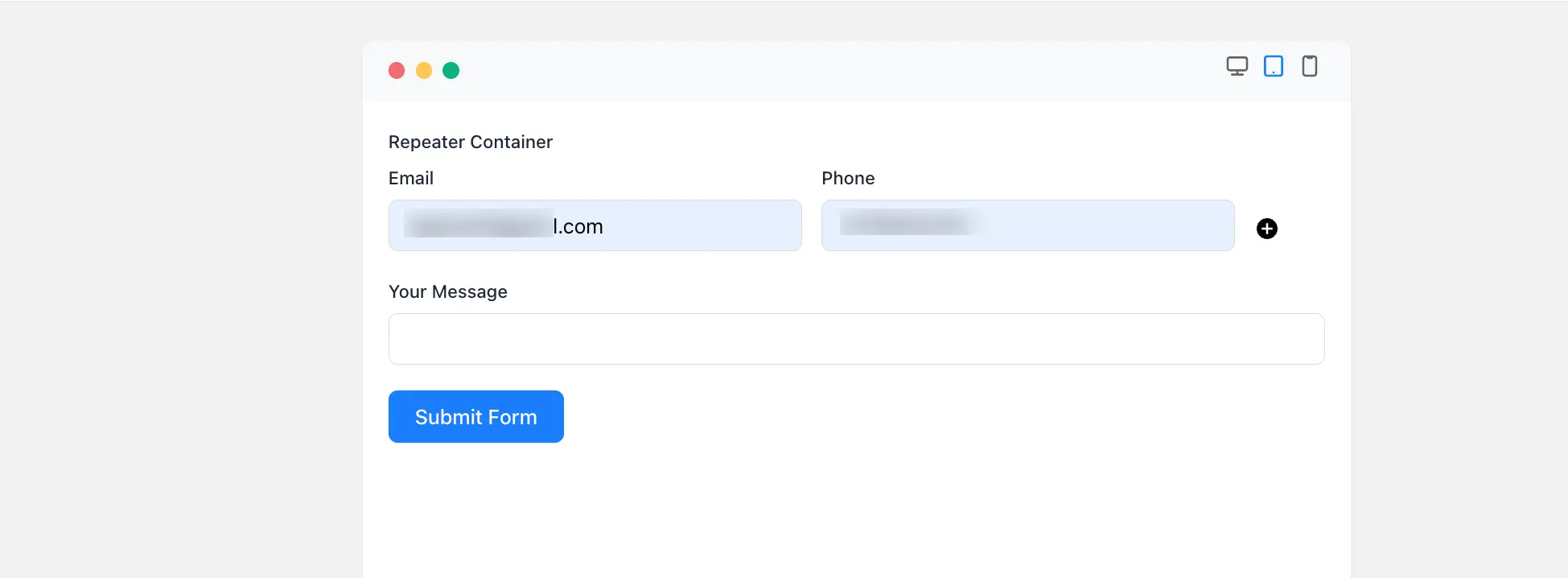 Preview Repeat Container Field
