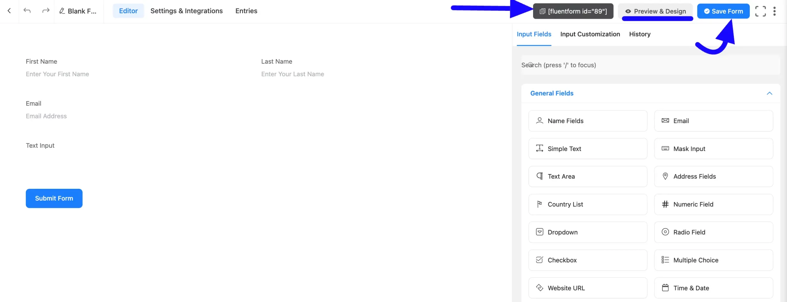 Save Fluent Forms