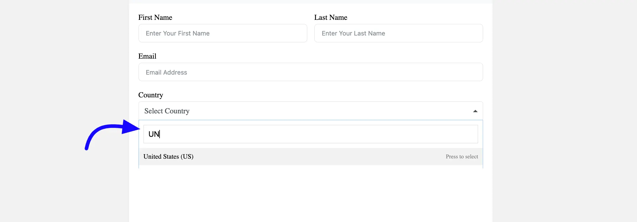 Searchable Options