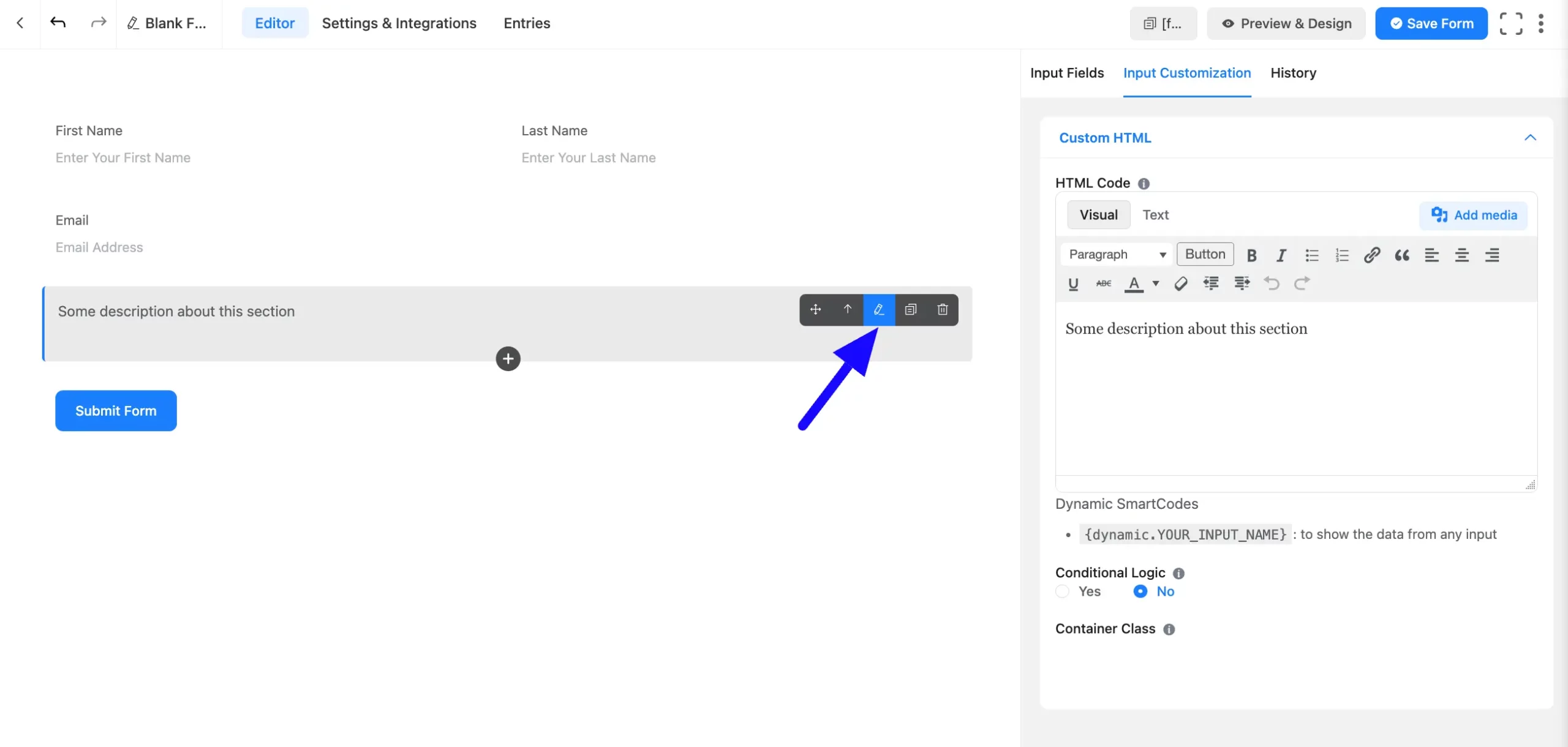 Input Customization