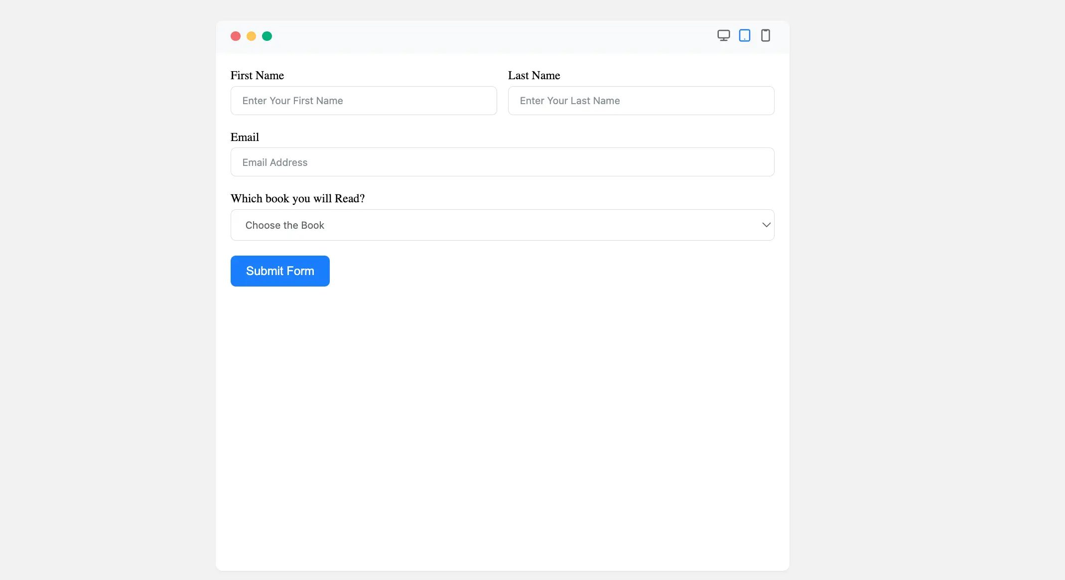 Dropdown field frontend preview