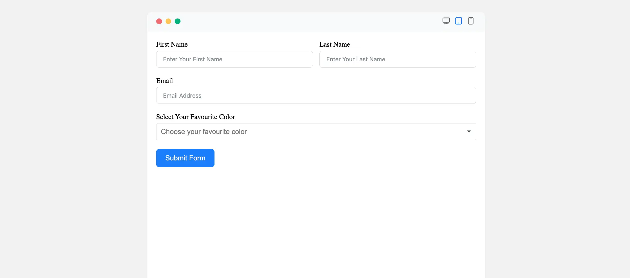 Preview Multiple Choice Field