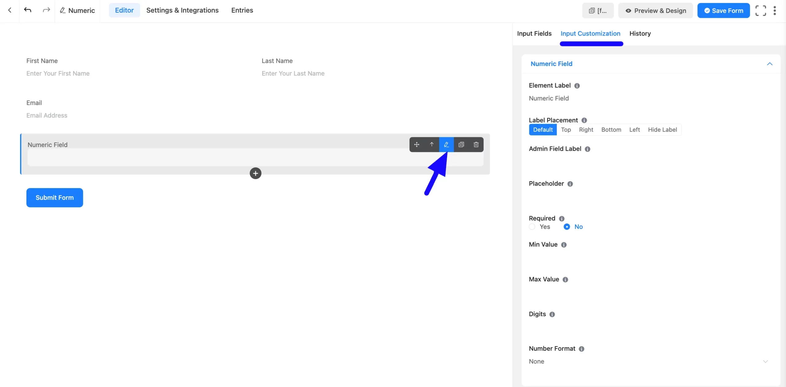 Input Customization
