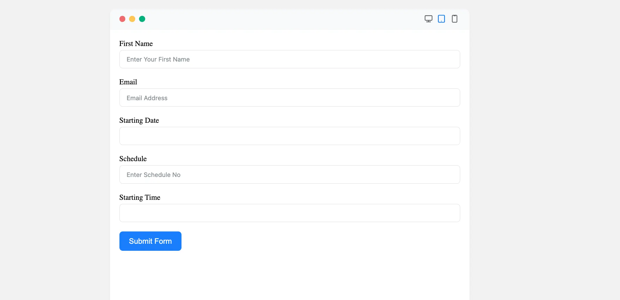 Preview Time & Date Input