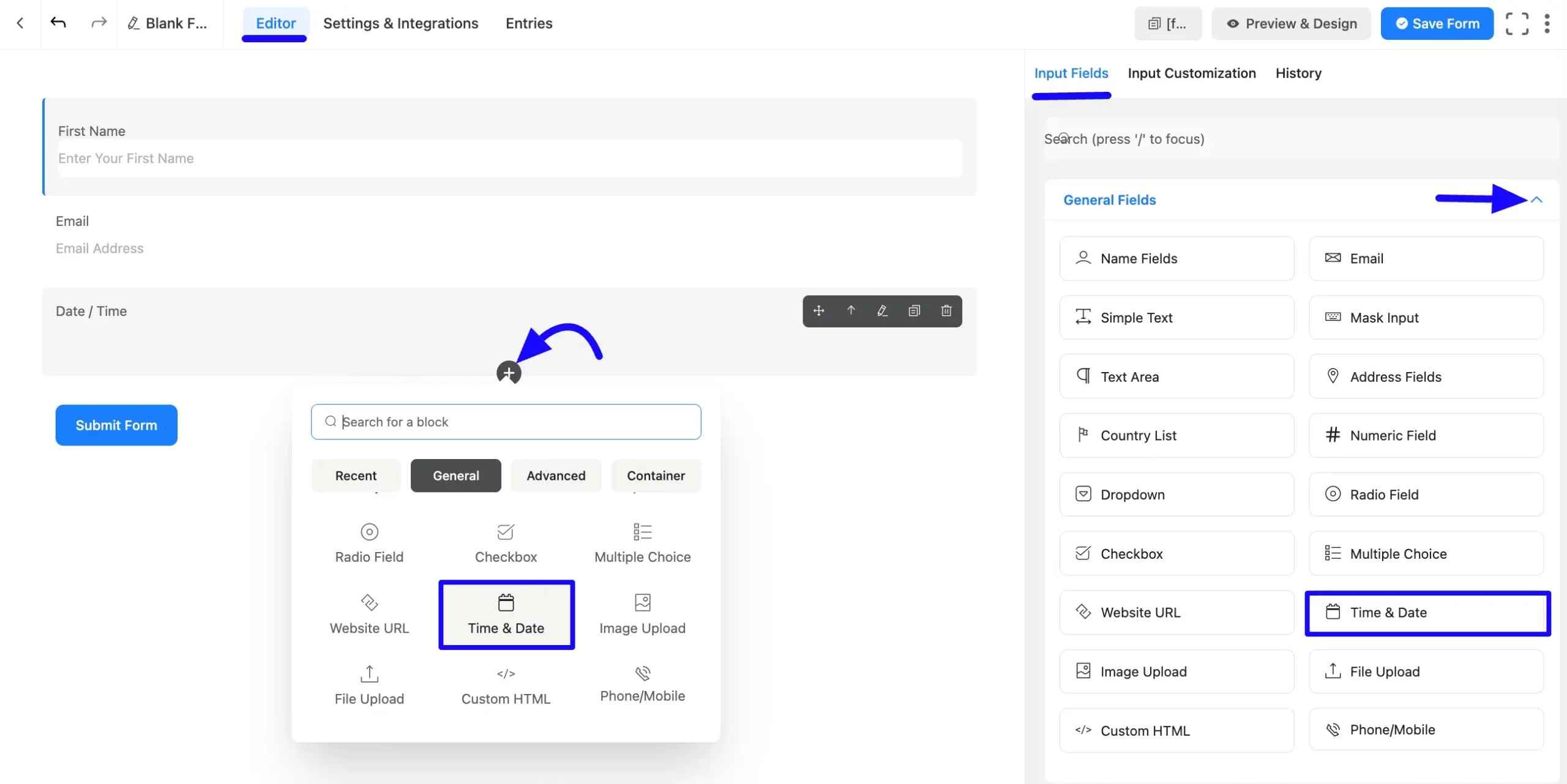 Adding Time Date