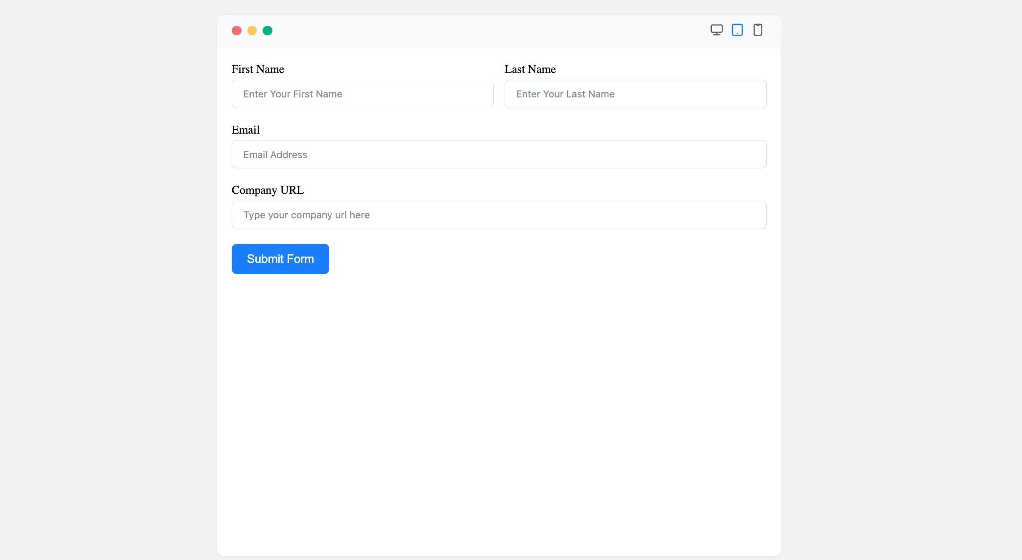 Preview Website URL Input Field