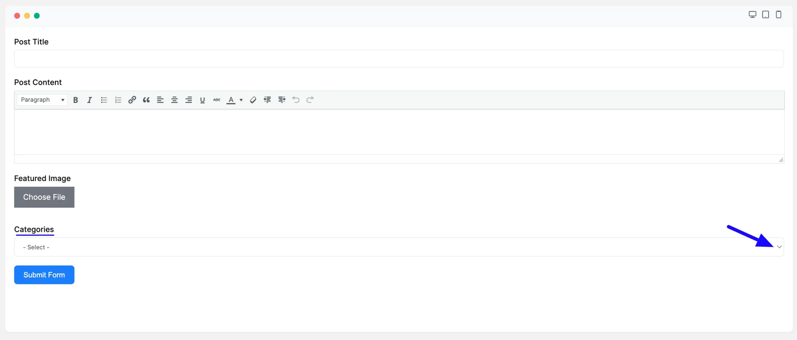 Preview Categories Taxonomy Field in