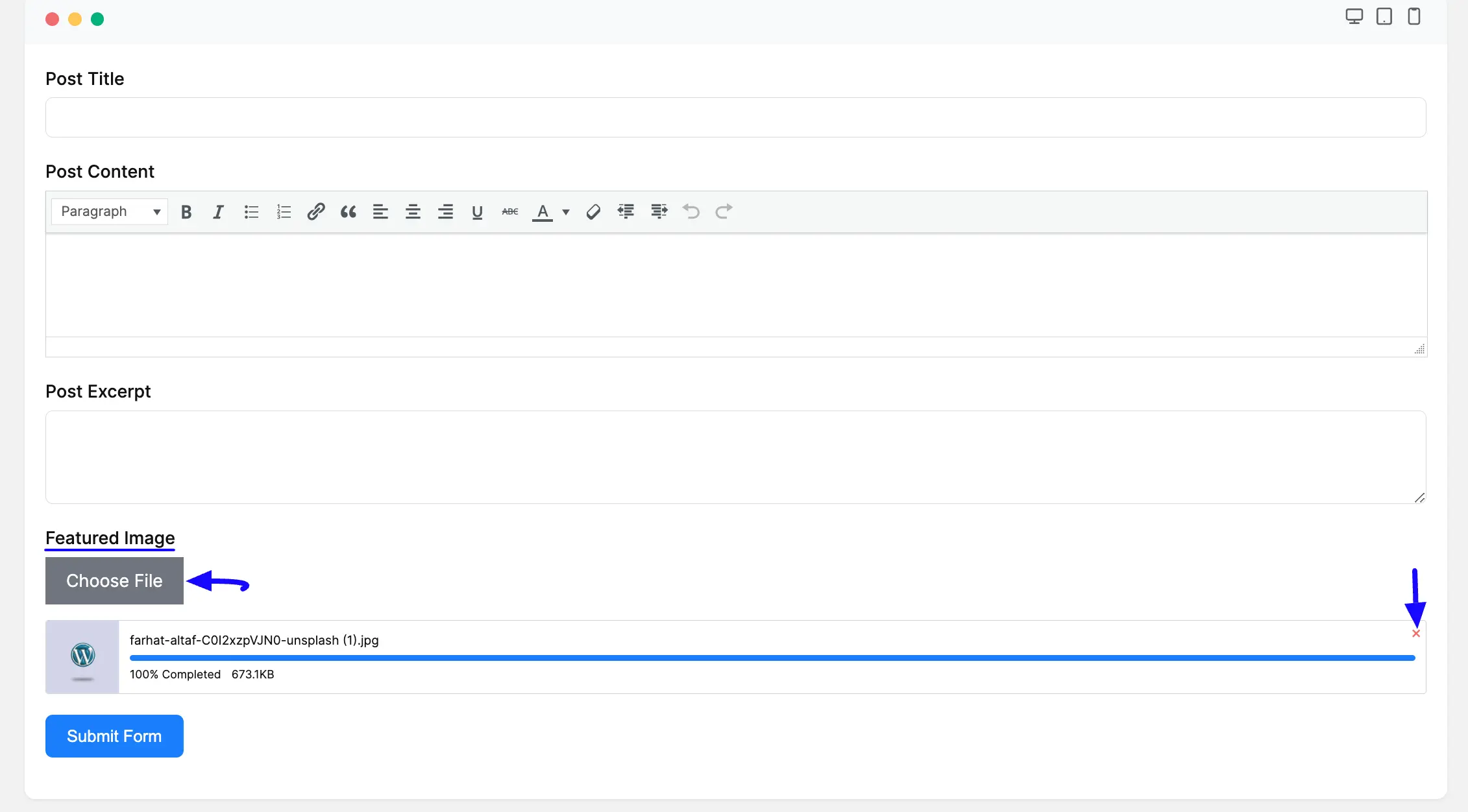 Field Preview Featured Image Field in