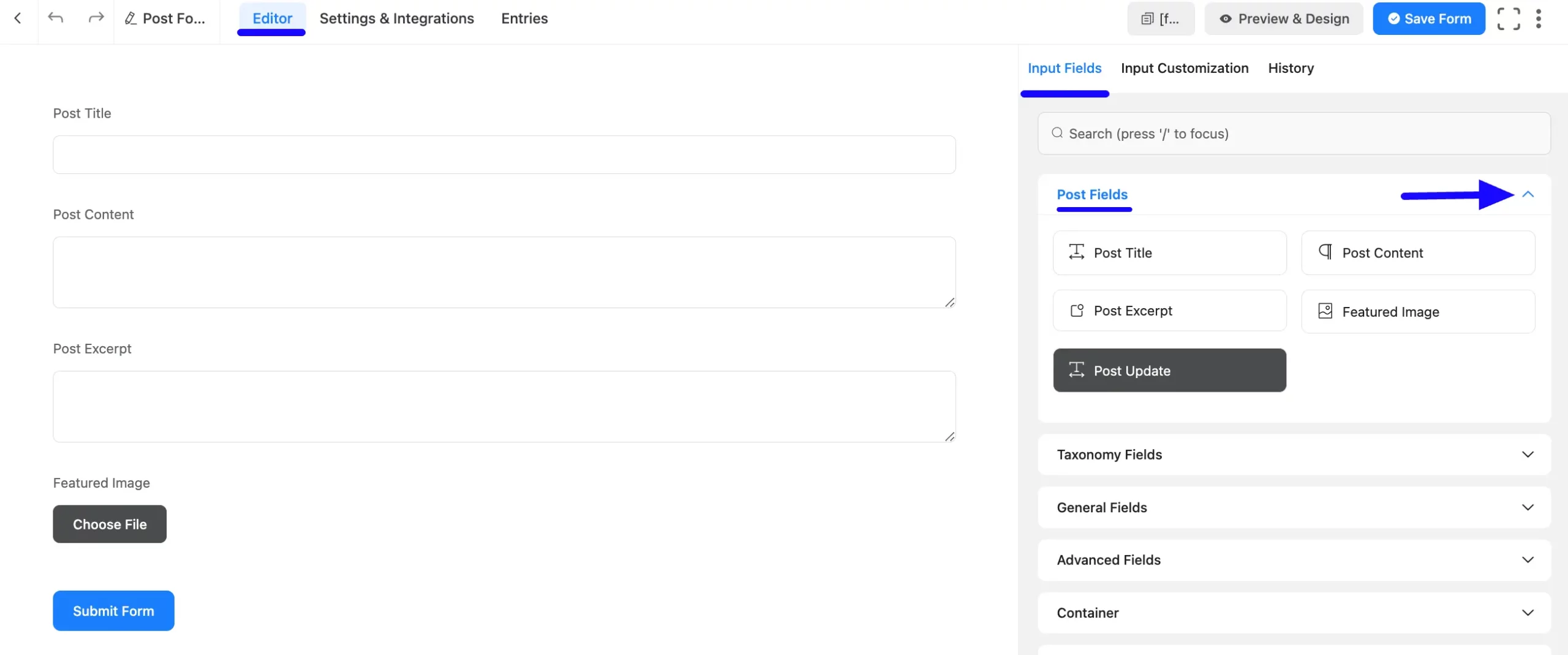 Add Post Update Field