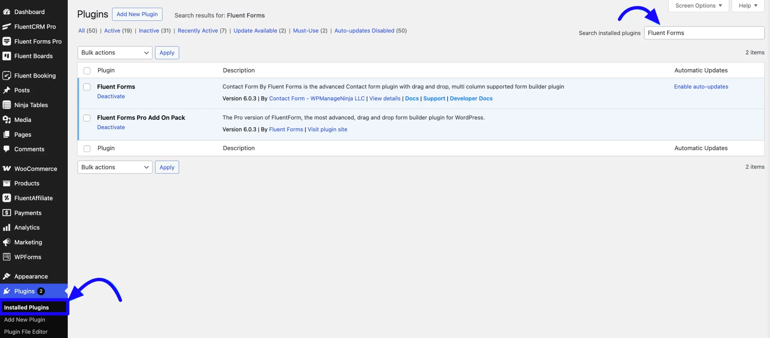Update Fluent Forms