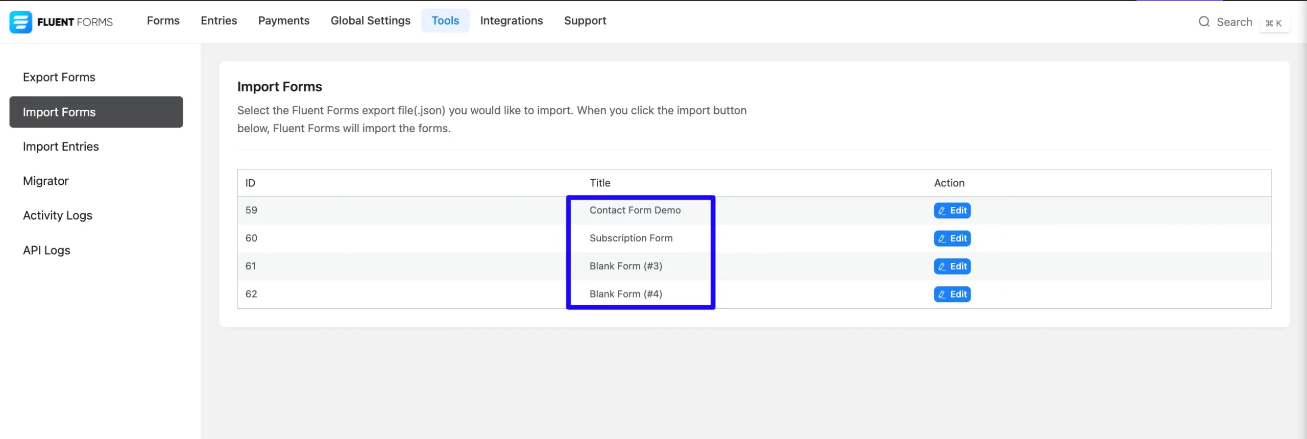 Imported Fluent Forms