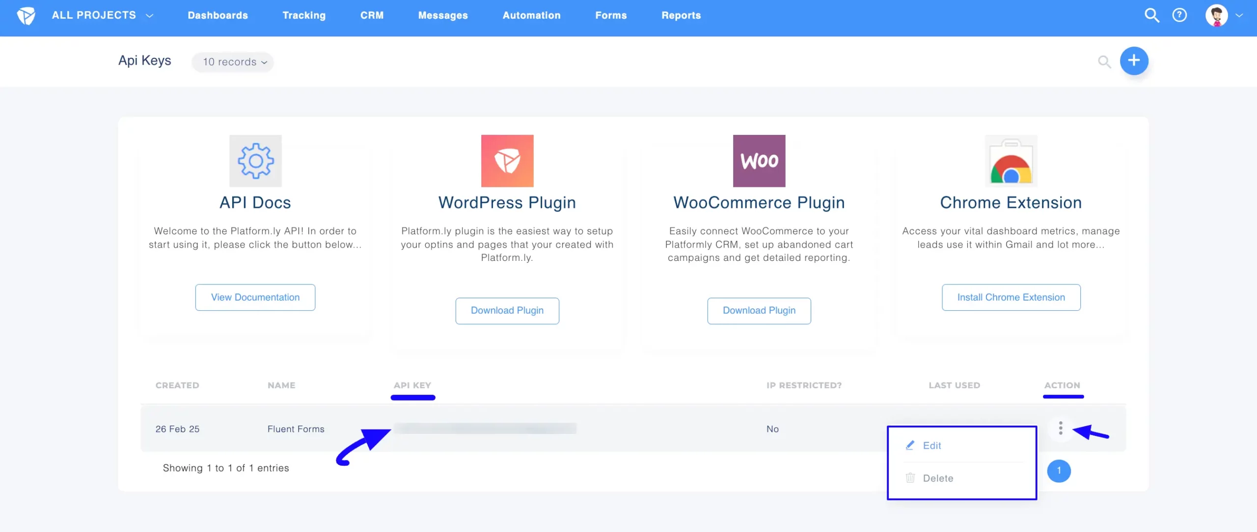Copy API Key